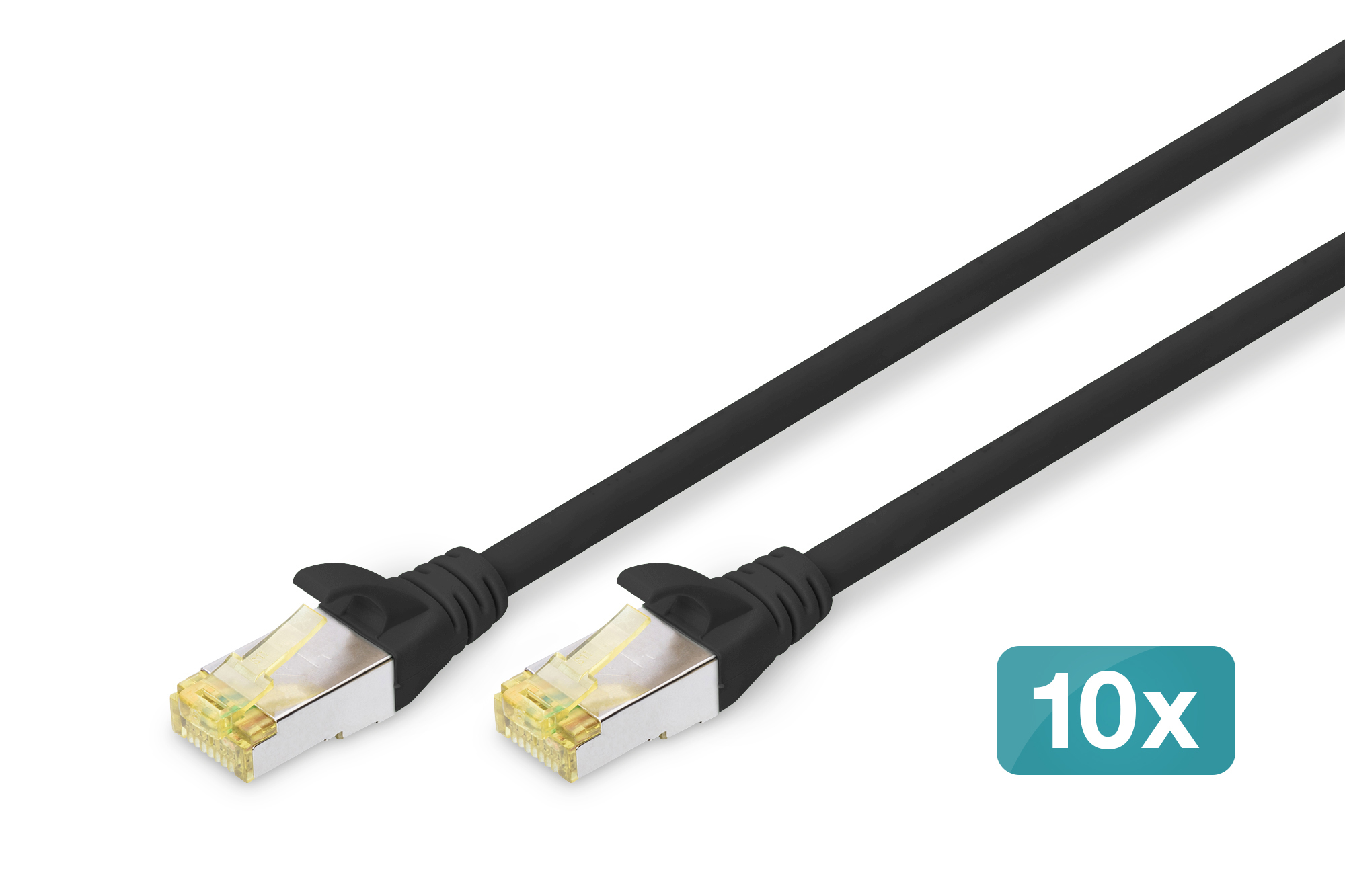 Photos - Ethernet Cable Digitus CAT 6A S/FTP patch cable. 10 pieces DK-1644-A-050-BL-10 