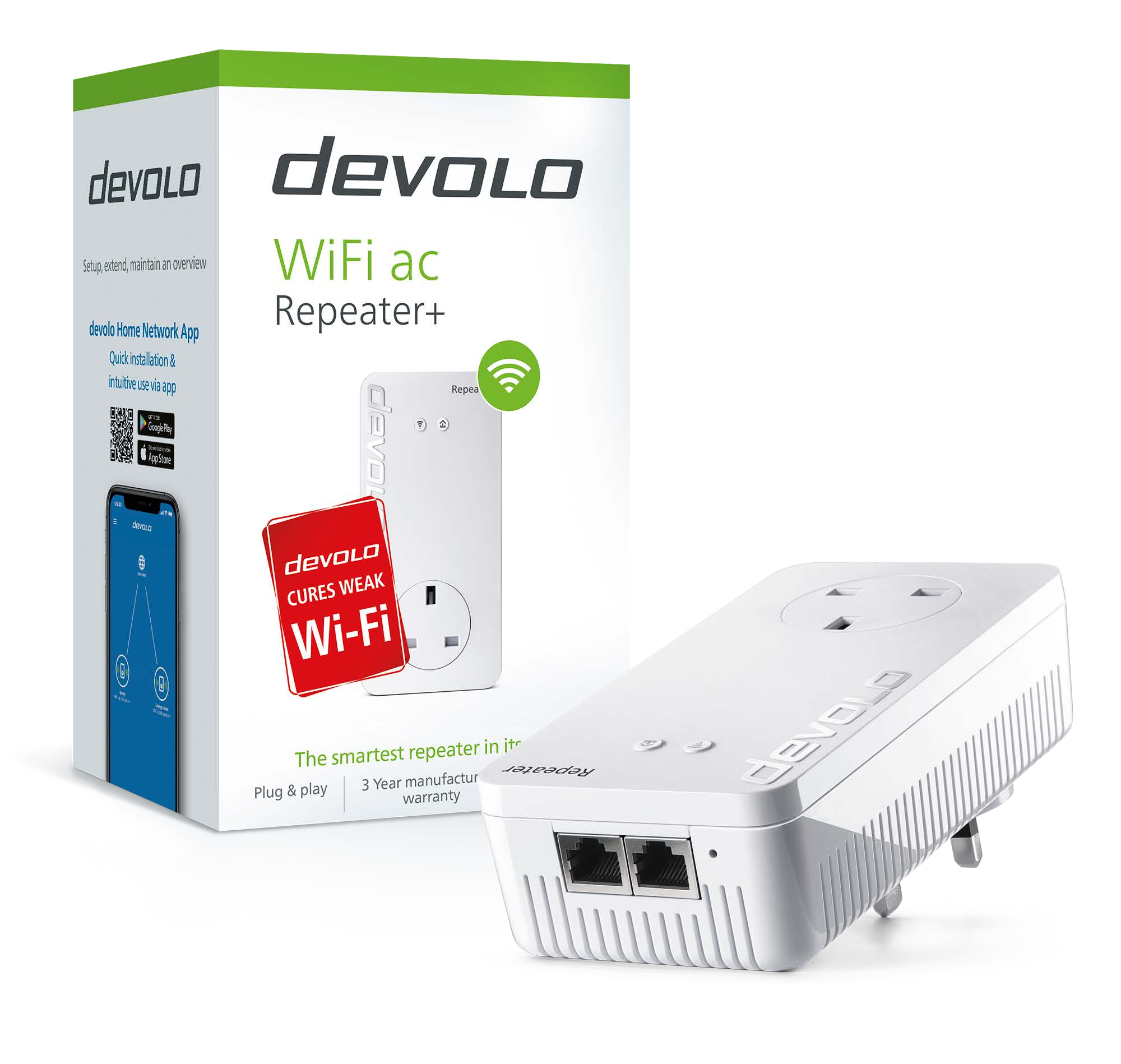 Devolo WiFi Repeater+ ac 1200 Mbit/s Network repeater White