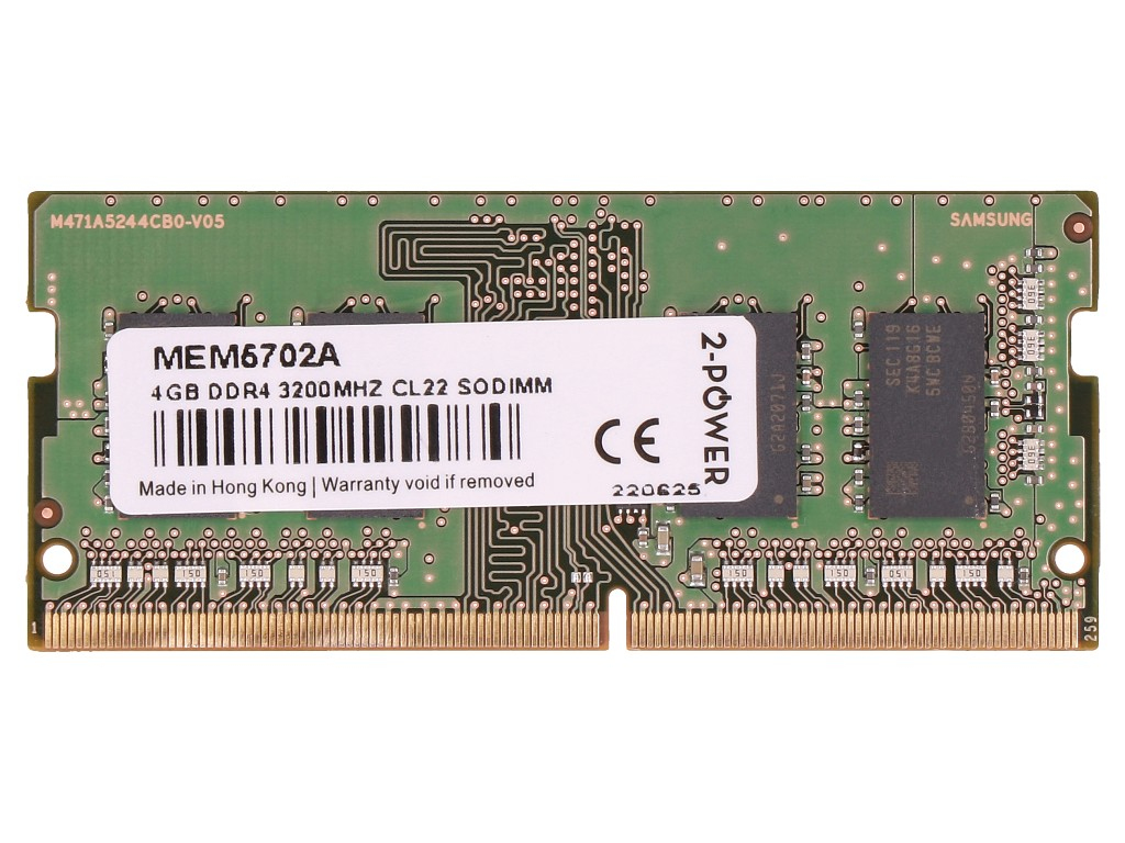 2-Power 2P-KCP432SS6/4 memory module 4 GB 1 x 4 GB DDR4 3200 MHz