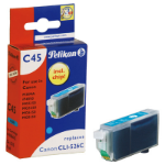 Pelikan 4106612/C45 Ink cartridge cyan, 696 pages ISO/IEC 19752 9ml (replaces Canon CLI-526C) for Canon Pixma IP 4850/MG 5350/MG 6150/MG 6250/MX 885