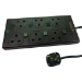 Cables Direct 3m 6 GANG BLACK UK SWITCHED PB