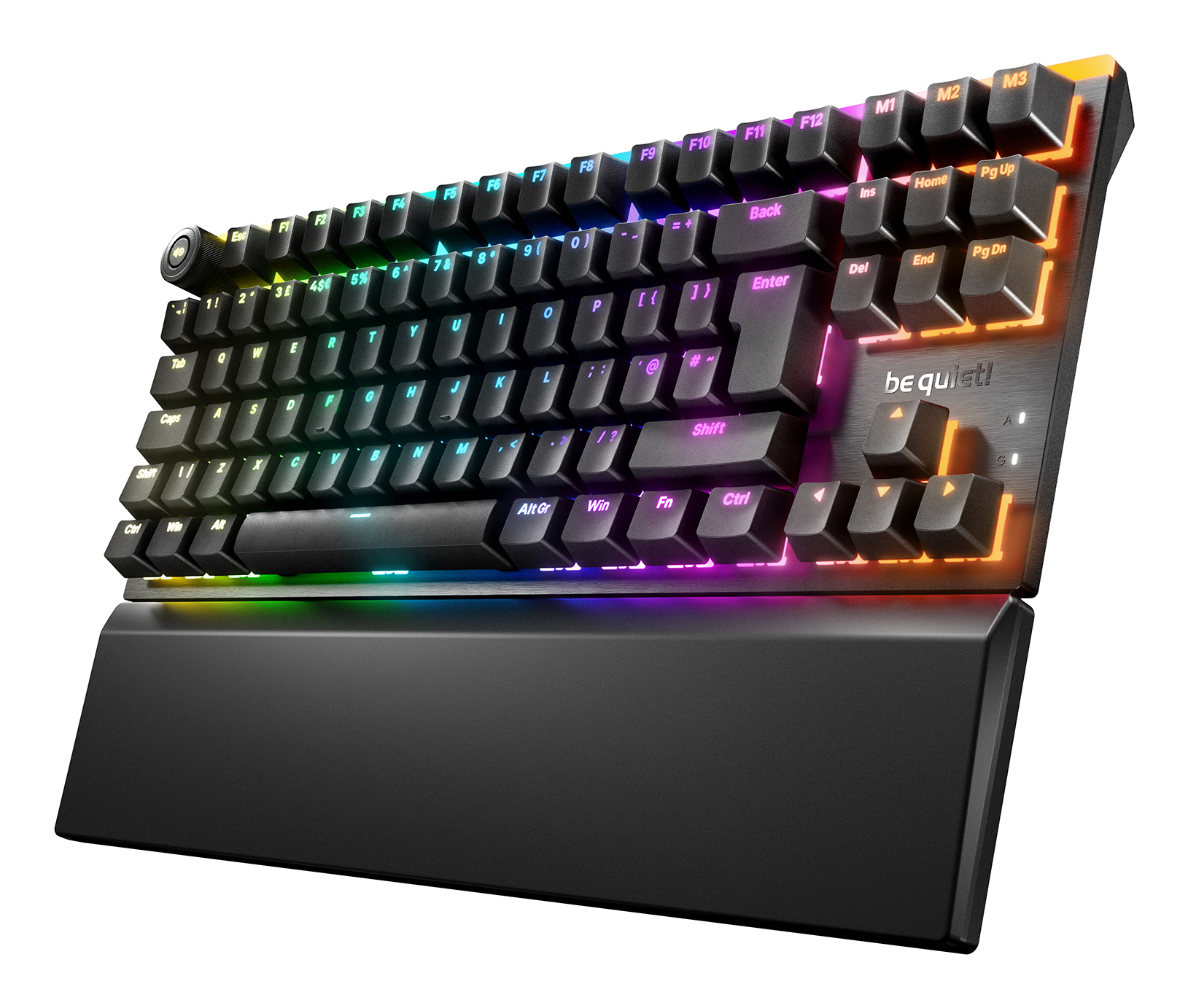 Be Quiet! Light Mount TKL Silent Tactile ARGB Mechanical Keyboard, 3D Media Wheel, silent keystrokes, hot-swappable 5-pin MX-style switch socket thumbnail