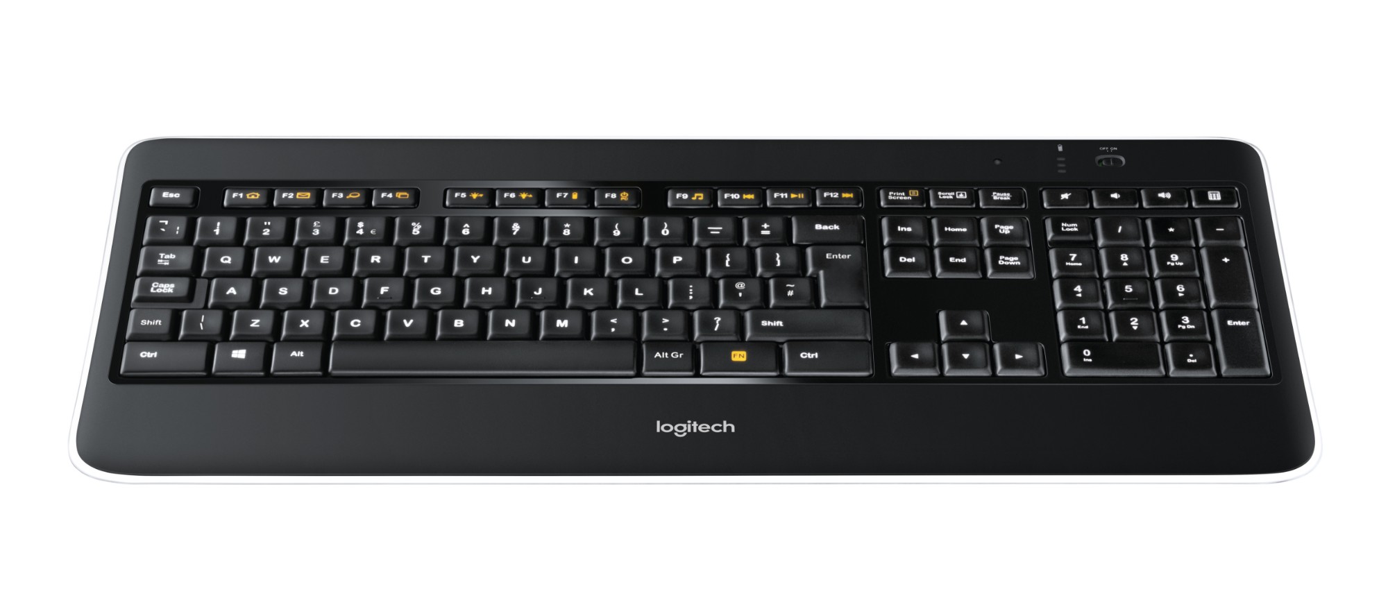 Logitech K800 keyboard RF Wireless AZERTY Belgian Black