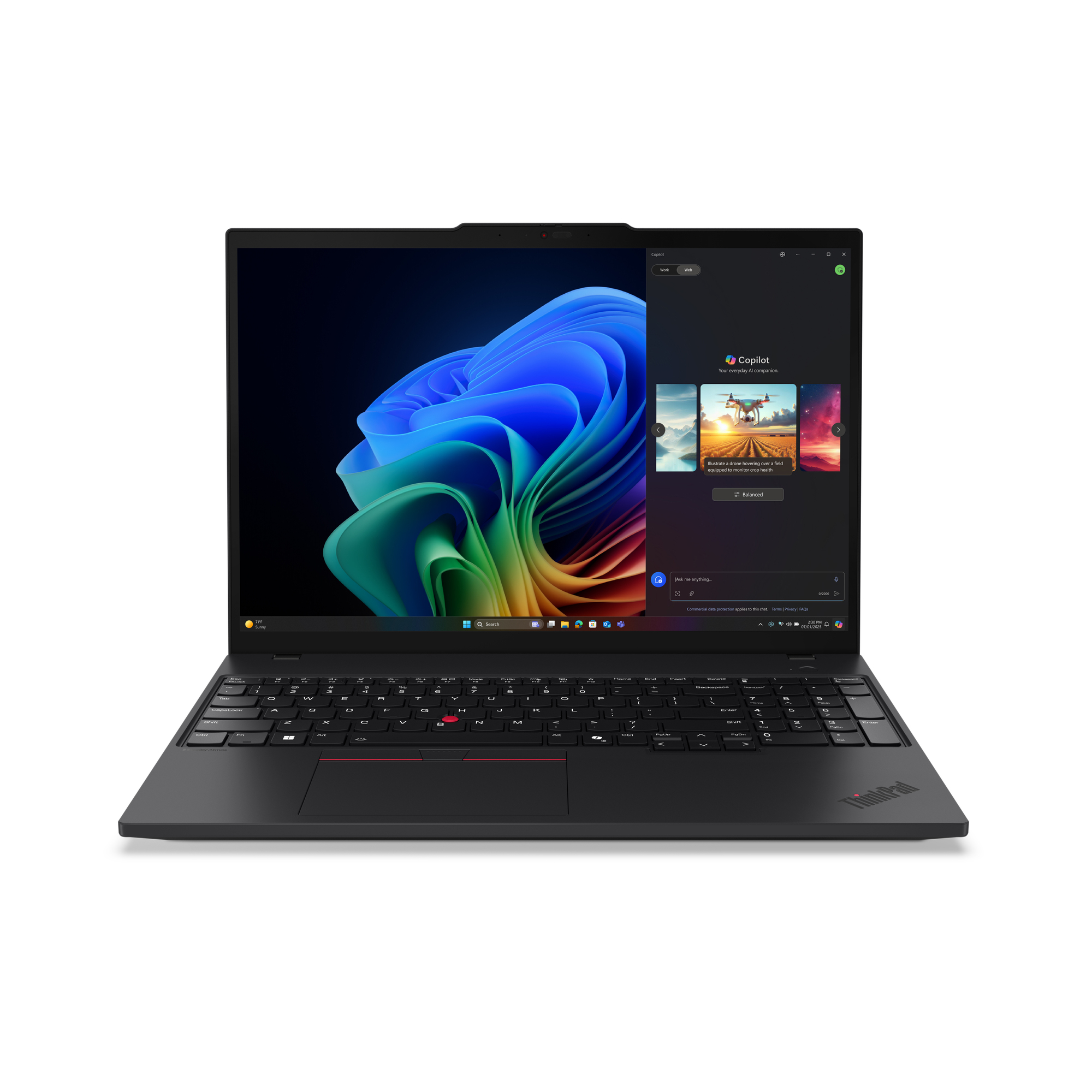 Lenovo ThinkPad T16 Gen 4 (AMD) Copilot+ PC AMD Ryzen AI 7 350 Laptop 40.6 cm (16") WUXGA 32 GB DDR5-SDRAM 1 TB SSD Wi-Fi 7 (802.11be) Windows 11 Pro English Black