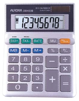 Image of Aurora DB453B calculator Desktop Financial Grey