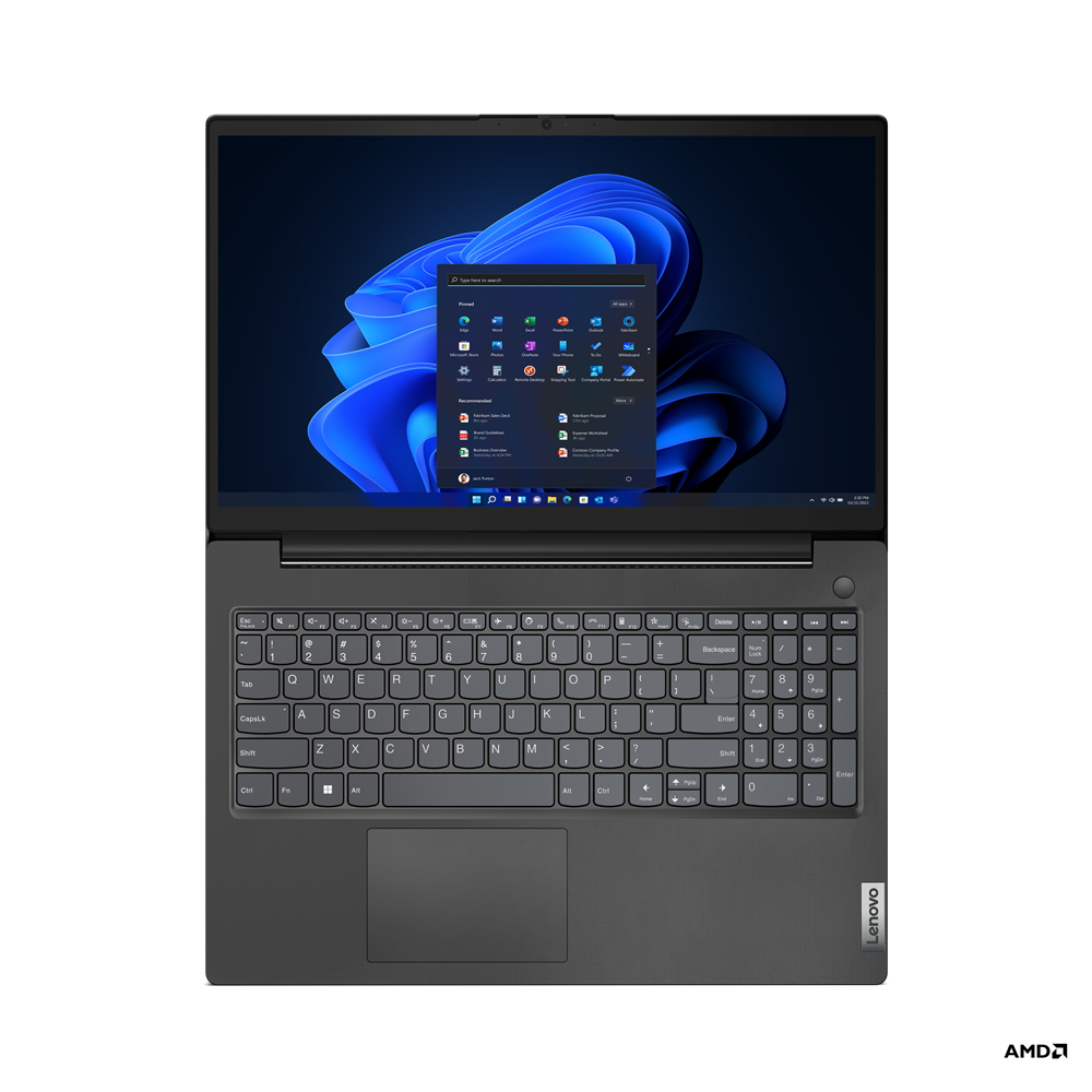 Lenovo V15 G4 AMN Laptop 39.6 cm (15.6") Full HD AMD Ryzen 5 7520U 8 GB LPDDR5-SDRAM 256 GB SSD Wi-Fi 5 (802.11ac) Windows 11 Pro Black