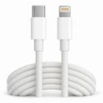 JLC LI22 Type C (Male) to Lightning (Male) Cable - 1M – Braided White
