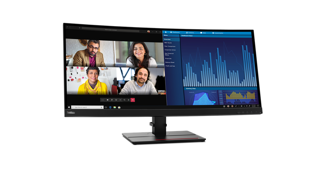 Image of Lenovo ThinkVision P34w-20 LED display 86.7 cm (34.1") 3440 x 1440...