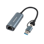 Microconnect MC-USBACNET1G cable gender changer USB C RJ-45 Black