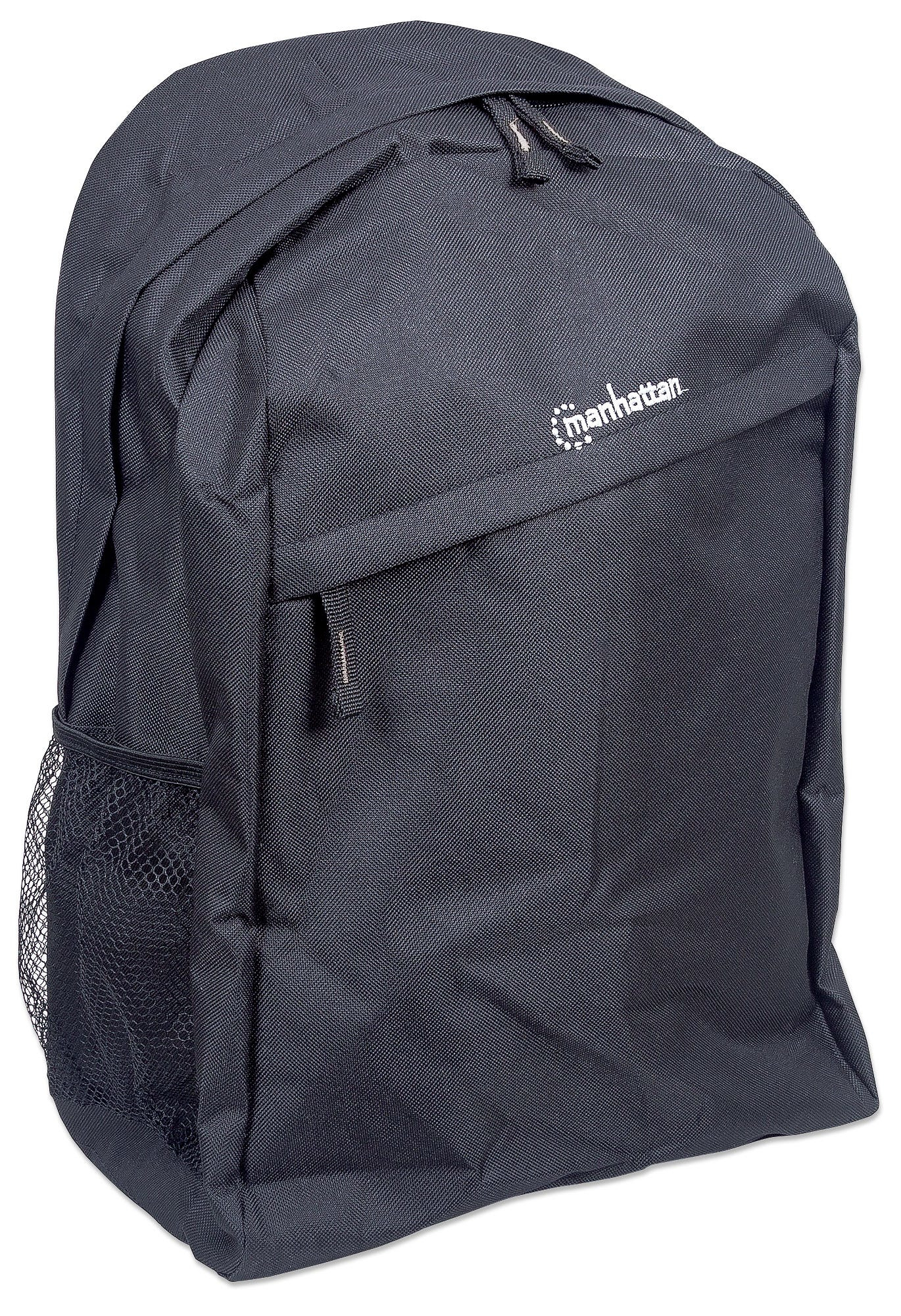 Manhattan Knappack Backpack 15.6", Lightweight, Internal Laptop Sleeve, Accessories Pocket, Padded Adjustable Shoulder Straps, Water Bottle Holder, Black, Three Year Warranty