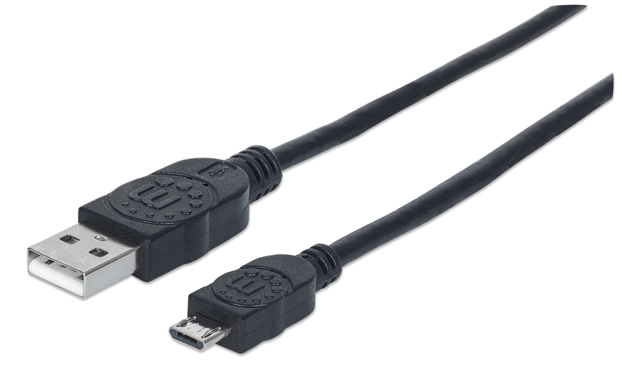 Image of Manhattan USB-A to Micro-USB Cable, 0.5m, Male to Male, Black, 480...