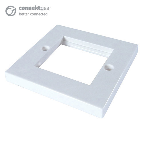 CONNEkT Gear AV Single Faceplate - 2 Module 86 x 86mm Flat Edge - White