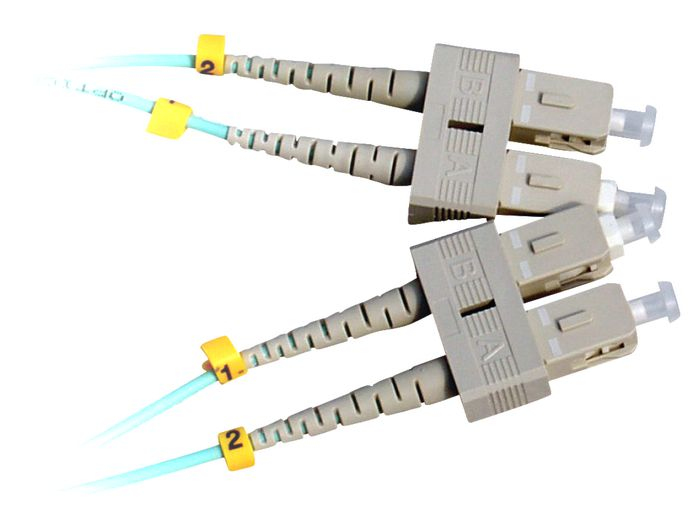 Image of Lanview LVO231302 fibre optic cable 2 m 2x SC OM3 Aqua colour
