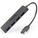 Plugable Technologies USB3-HUB4A interface hub USB 3.2 Gen 1 (3.1 Gen 1) Type-A 5000 Mbit/s Black