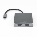 Rocstor Y10A203-A1 video cable adapter 0.58 m USB Type-C 2 x DisplayPort Black