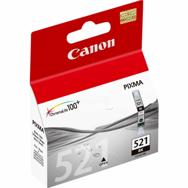 Canon 2933b001 (cli-521 Bk) Ink Cartridge Black, 1.25k Pages, 9ml, 5990 