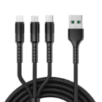 Microconnect MC-3XUSBA-C-L-M-SPLITTER USB cable USB 2.0 1.2 m USB C USB C/Micro USB-A/Lightning Black