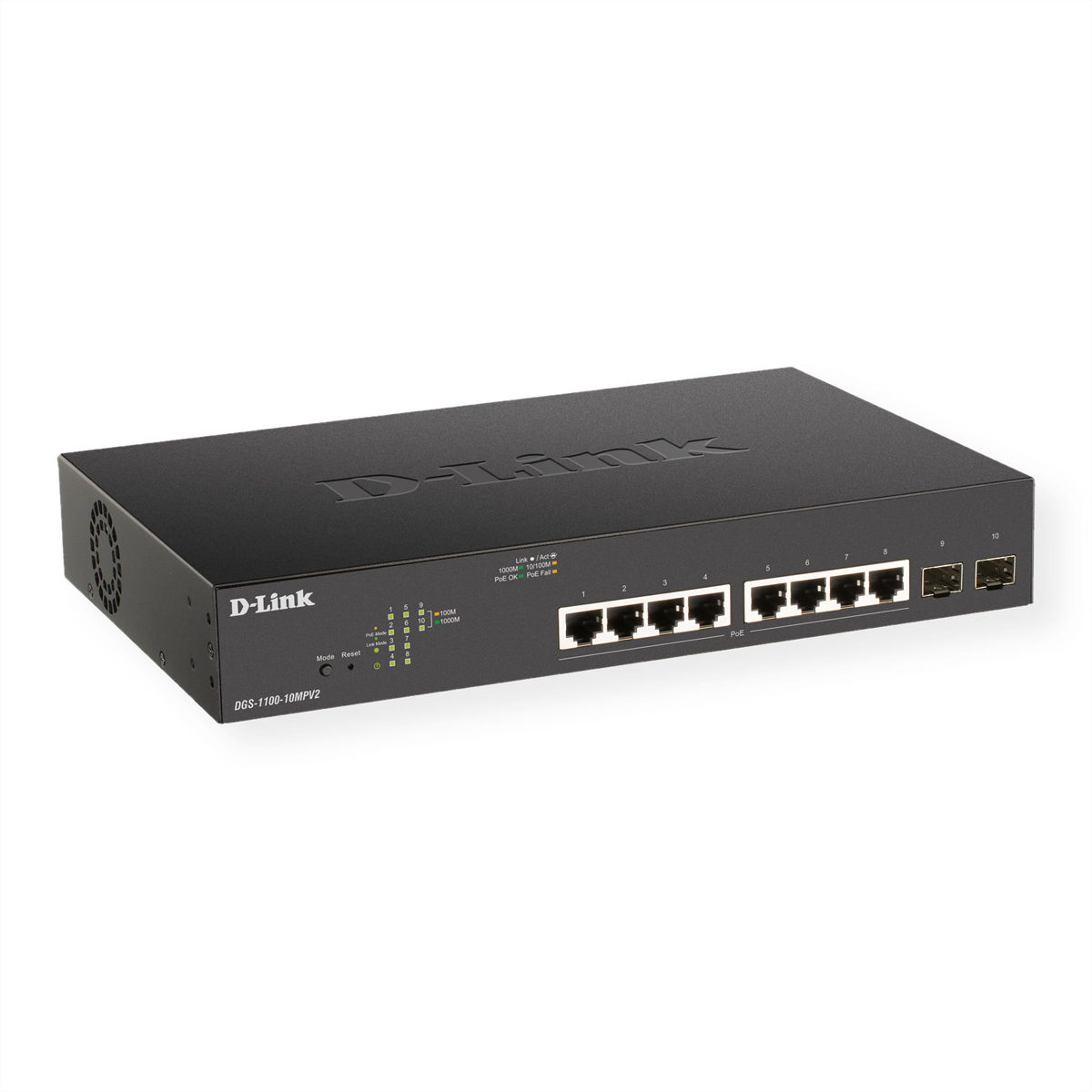 Image of D-Link PoE+ Switch DGS-1100-10MP V2 10 Port - Switch - Fiber Optic
