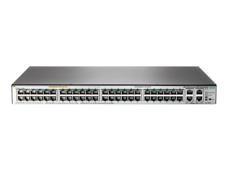 Hewlett Packard Enterprise OfficeConnect 1850 48G 4XGT PoE+ 370W Managed L2 Gigabit Ethernet (10/100/1000) Gray 1U Power over Ethernet (PoE)