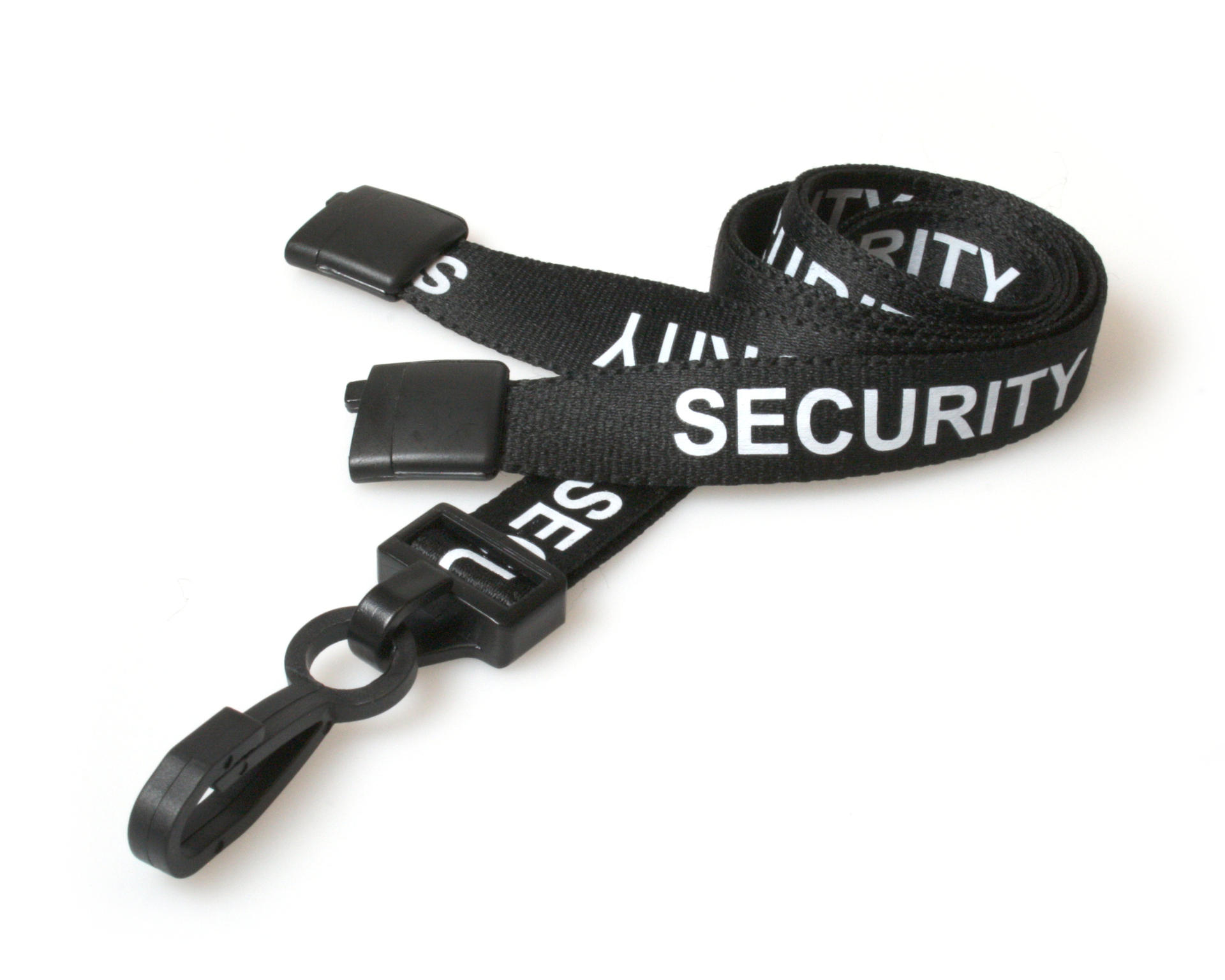 Image of Digital ID 15mm Recycled Black Security Lanyards with Plastic J...