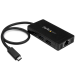 StarTech.com Concentrador USB 3.0 de 3 Puertos con USB-C y Ethernet Gigabit - Con Adaptador de Alimentación