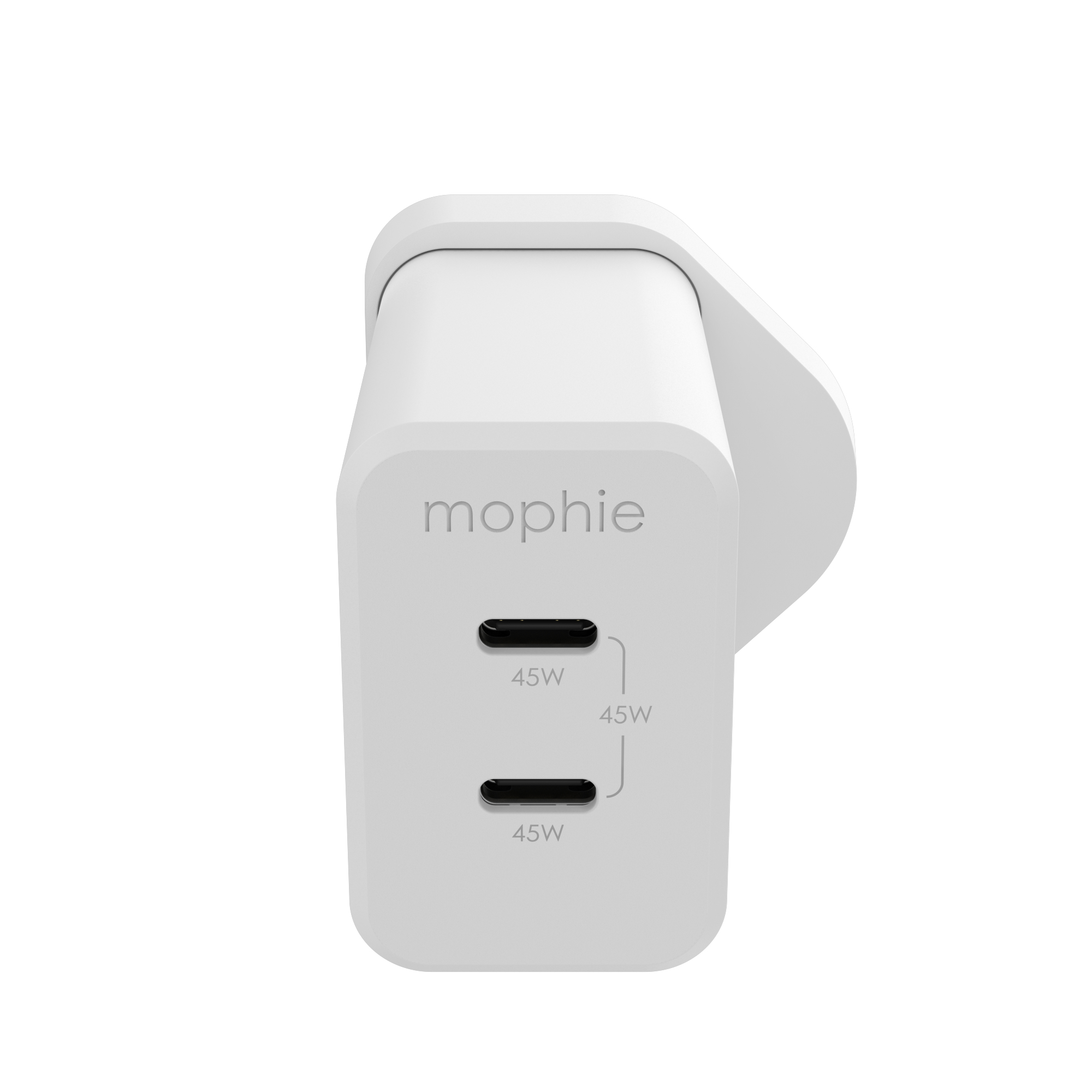 Photos - Charger Mophie Accessories-Wall Adapter-USB-C-PD-DUAL-45W-GAN-White-UK 409 (2xUSBC)