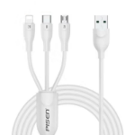 Pisen 6902957080439 USB cable 1.2 m USB A USB C/Micro USB-A/Lightning White