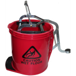 CLEANLINK MOP BUCKET HEAVY DUTY WITH METAL WRINGER RED