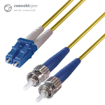 connektgear 2m Duplex Fibre Optic Single-Mode Cable OS2 9/125 Micron LC to ST Yellow 3-5 working days non cancellable non returnable