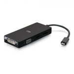 C2G USB-C Multiport Adapter, 4-in-1 Video Adapter with HDMI, DisplayPort, DVI, & VGA - 4K 60Hz