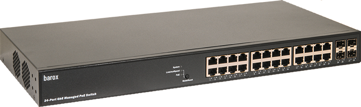 Barox RY-GSP22-26/370 network switch Unmanaged L2 Gigabit Ethernet (10/100/1000) Power over Ethernet (PoE) Black