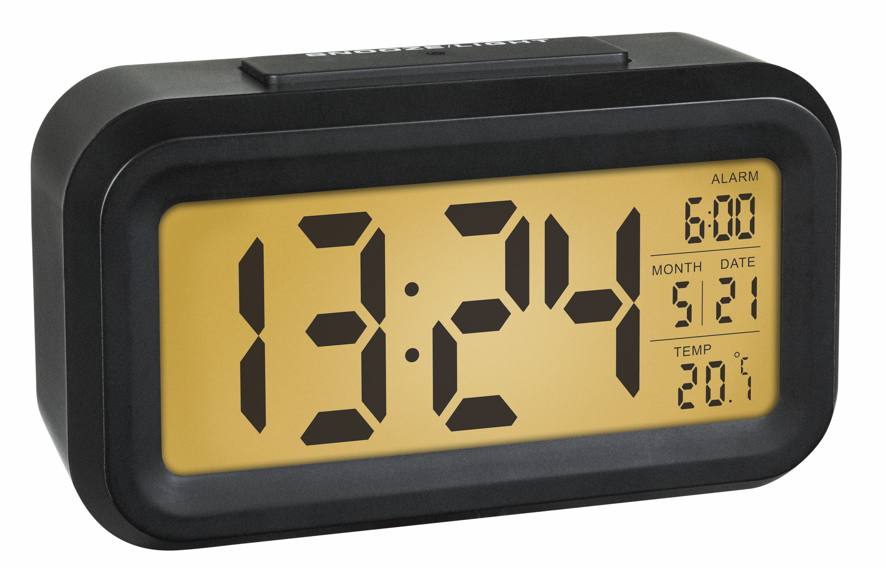 Image of TFA-Dostmann 60.2018.01 - Quartz alarm clock - Black - Plastic - 0...