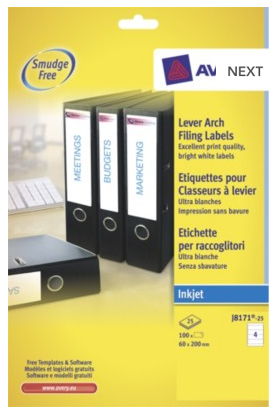 Image of Avery J8171-25 self-adhesive label White 100 pc(s)