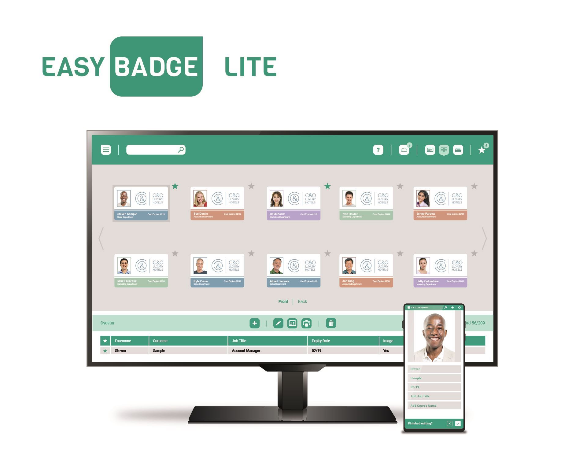Image of Digital ID EasyBadge Lite ID Card Design Software (100 records)