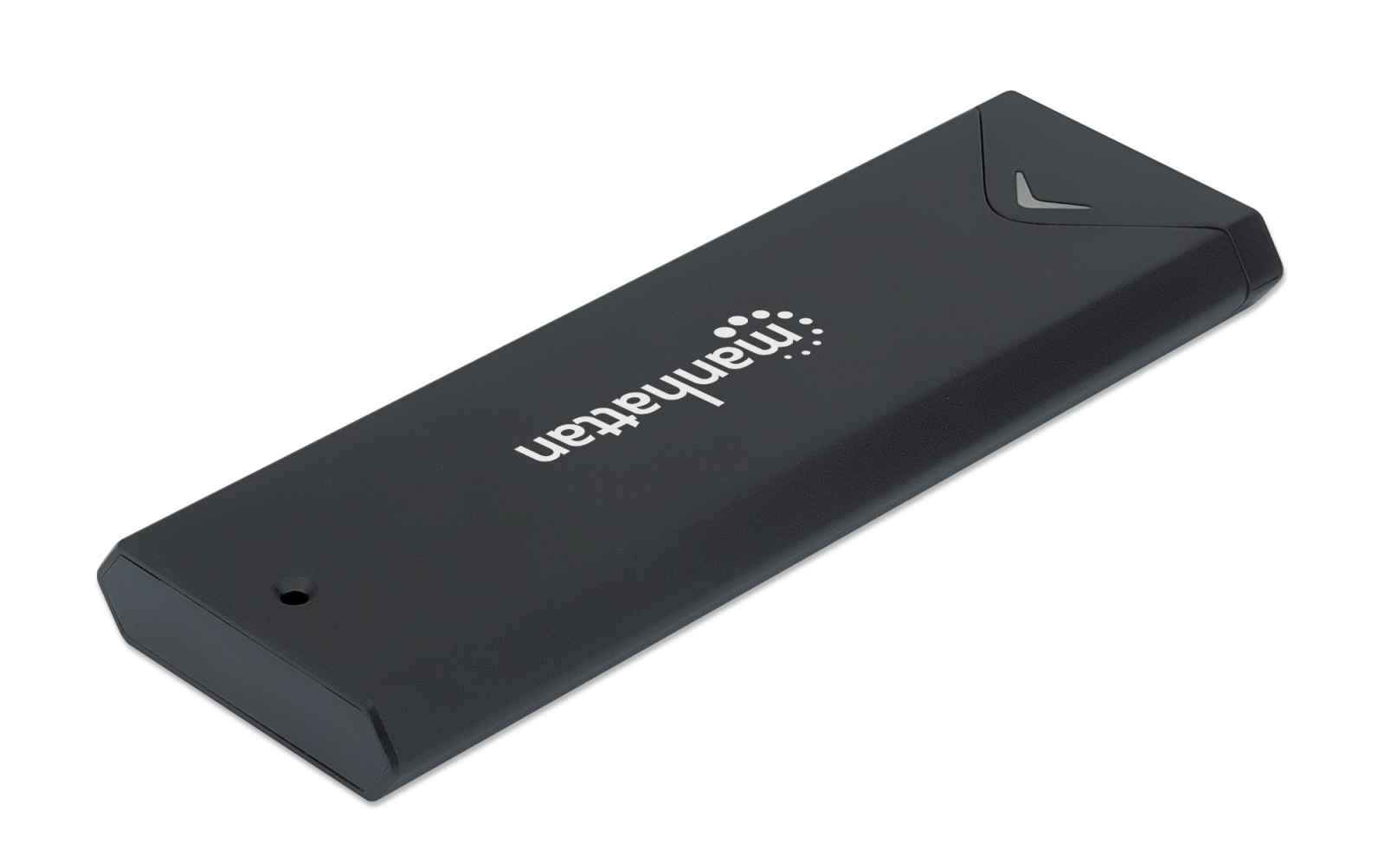 Manhattan M.2 NVMe SSD Enclosure, USB-C Female Connection, 10 Gbps (USB 3.2 Gen2 aka USB 3.1), UASP-compliant, Aluminum, Black, Box