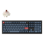 Keychron V6 Max keyboard Universal USB + RF Wireless + Bluetooth QWERTY Nordic Black, Grey