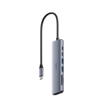 Cudy UH407 interface hub USB 3.2 Gen 1 (3.1 Gen 1) Type-C 5000 Mbit/s Grey, Silver
