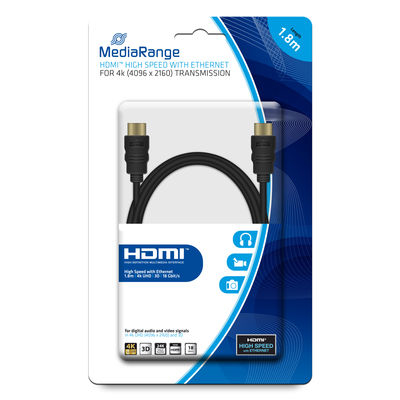 Image of MediaRange MRCS156 HDMI cable 1.8 m HDMI Type A (Standard) Black