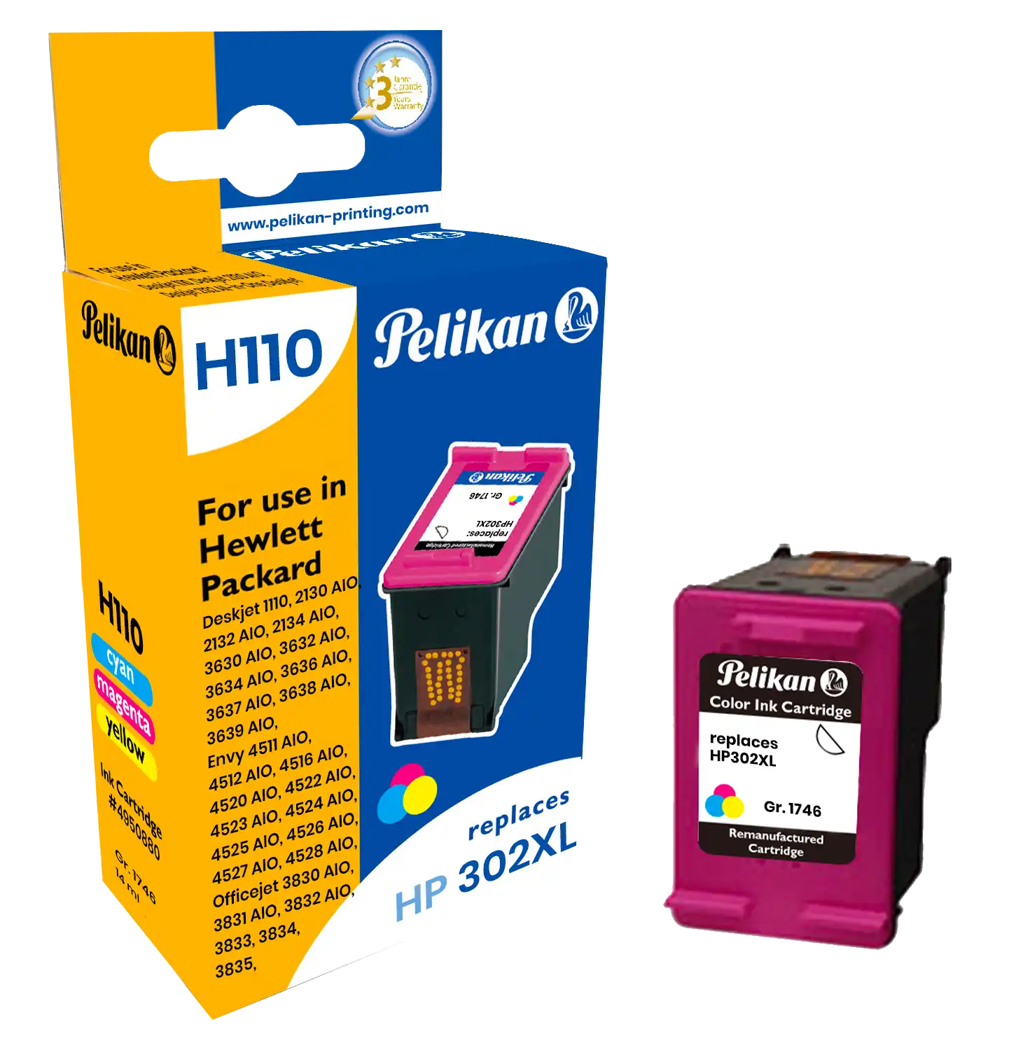 Image of Pelikan 4950880/H110 Printhead cartridge color, 330 pages...