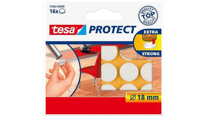 Image of TESA 57892 - White - Felt - Round - 1.8 cm - 16 pc(s)