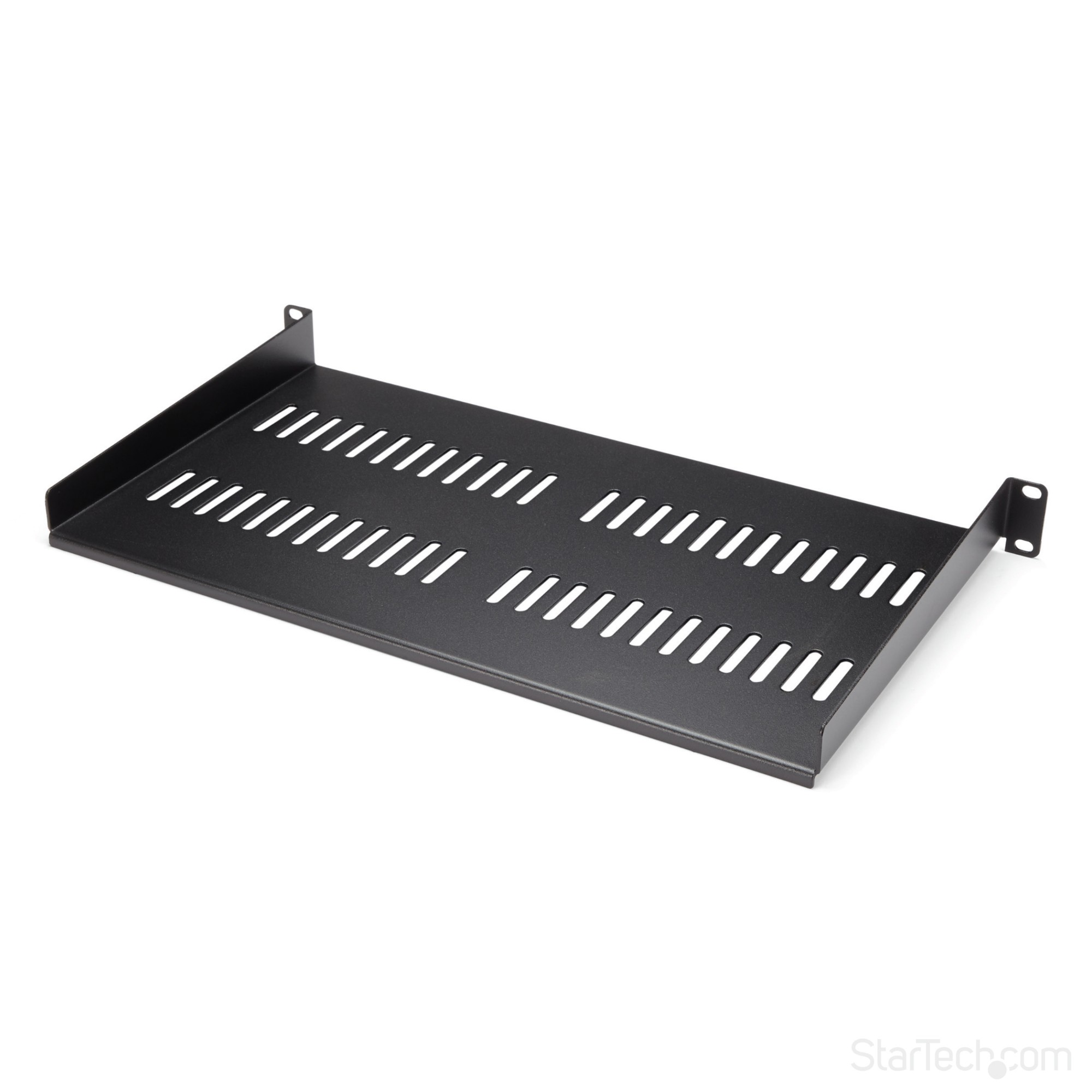 StarTech.com 1U Vented Server Rack Cabinet Shelf - 10in Deep Fixed Cantilever Tray - Rackmount Shelf for 19&quot; AV/Data/Network Equipment Enclosure with Cage Nuts &amp; Screws - 44lbs capacity