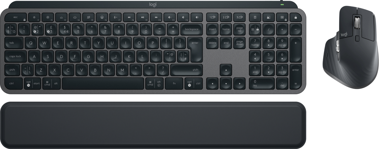 Logitech MX Keys S Combo keyboard Mouse included Office RF Wireless + Bluetooth QWERTY UK English Graphite