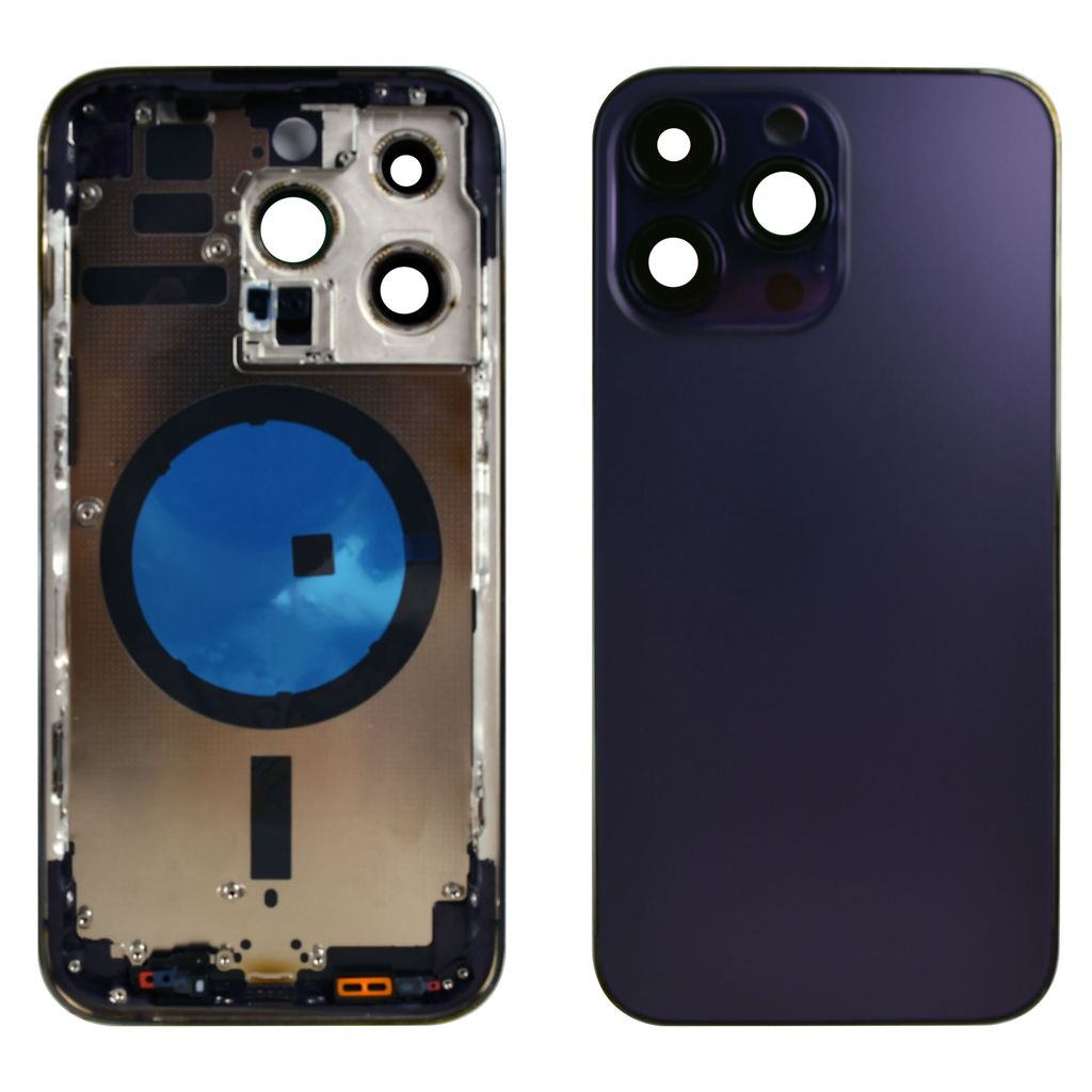 EU Product - iPhone 14 Pro Max Complete Back Cover with Frame (No Logo) - Purple thumbnail