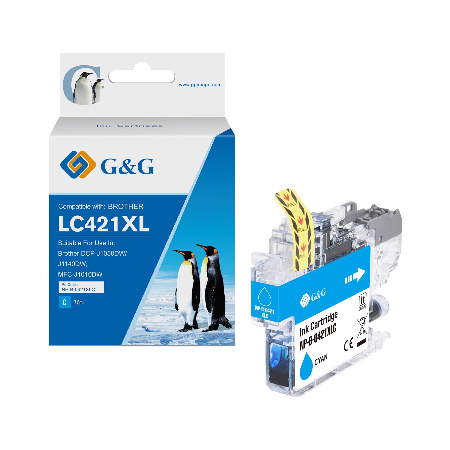 Image of CTS Wholesale Compatible Brother LC421XLC High Capacity Cyan Ink Cartr