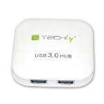 Techly IUSB3-HUB4-WH interface hub 5000 Mbit/s Wit