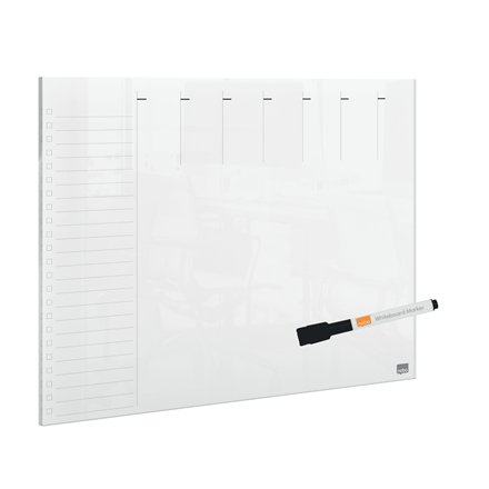 Nobo A4 Transparent Acrylic Mini Whiteboard Weekly Desktop  1915614