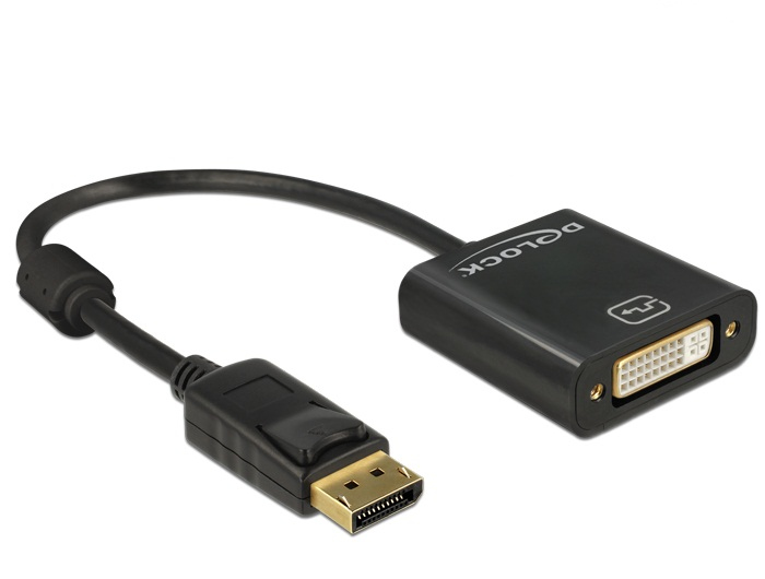 Image of DeLOCK 62601 video cable adapter 0.2 m DisplayPort DVI-I Black