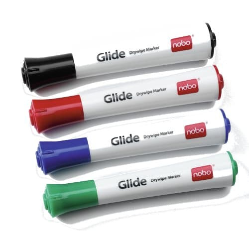 Nobo Glide Drywipe Marker Medium Assorted (4 Pack) 1902096