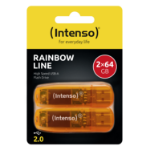 Intenso Rainbow Line 64GB Orange 2er USB flash drive USB Type-A 2.0 Oranje