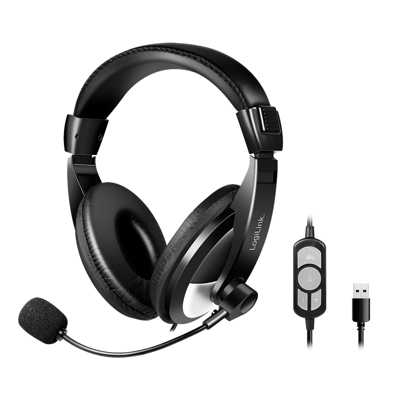 Logilink Black Headset Stereo. With Microphone. Usb.